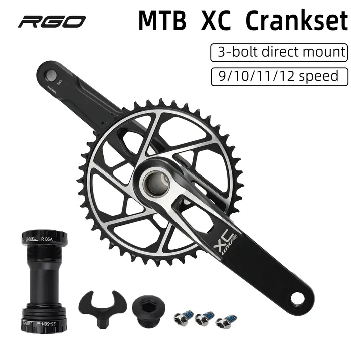 Pédalier RGO XC MTB 170/175 mm 30-42T 104BCD en alliage d'aluminium T6 forgé pour VTT et vélo de gravier