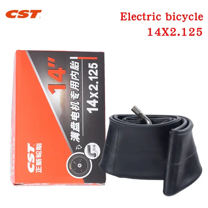 CST 14 16 18 20 "pneus de vélo électrique 14X2.50 buse de gaz courbée chambre à air en caoutchouc