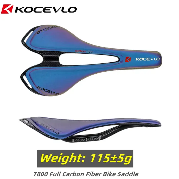 KOCEVLO – selle de vélo de route en Fiber de carbone + cuir, coussin de siège, décoloration de vélo 