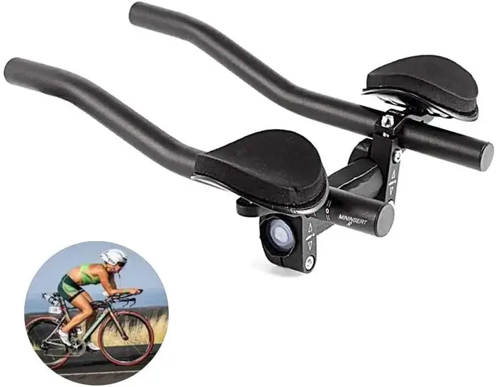 Guidon de vélo TT Aero Bars en alliage d'aluminium avec repose-bras pour la relaxation