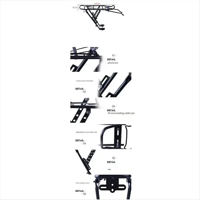 Porte-bagages arrière pour vélo, porte-bagages à dégagement rapide de grande capacité, accessoires pour vélos de montagne et pliants
