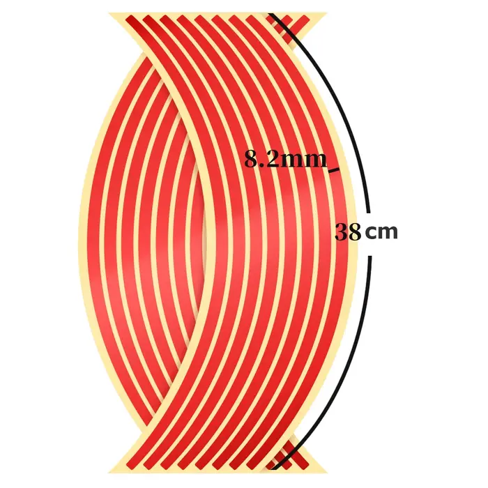 1 jeu de 16 pièces autocollant de roue bande réfléchissante jante vélo moto autocollants pour Honda pour Kawasaki Z750 Z800 pour YAMAHA MT07