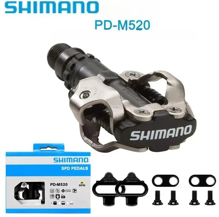Pédales de vélo de montagne Shimano M520, roulements de pédales de vélo, pédales, accessoires de vél