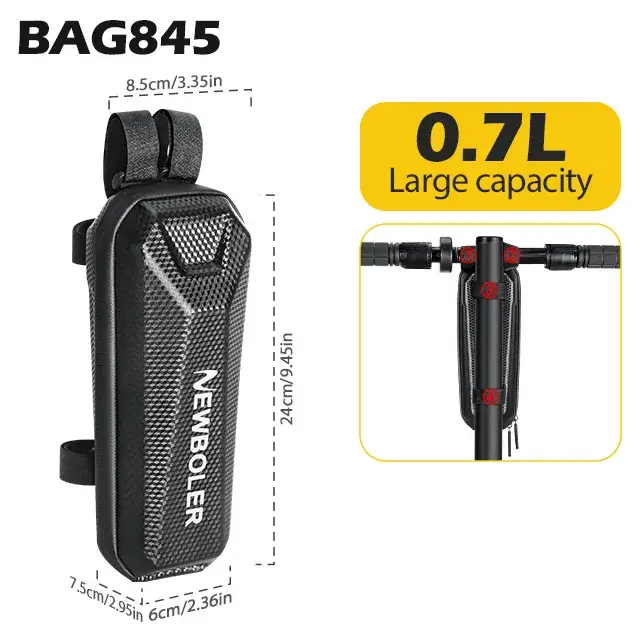 NEWBOLER 0.7L Scooter électrique avant sac étanche Velcro sangle libération EVA Scooter électrique s