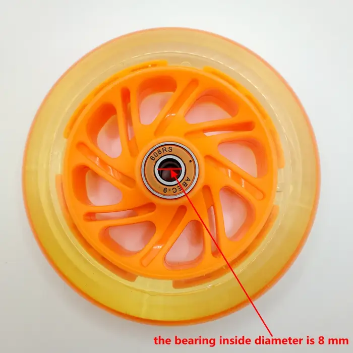 Roue de scooter pour enfants en polyuréthane avec éclairage clignotant 80mm 100mm 120mm et roulements pour roller et skate coloré