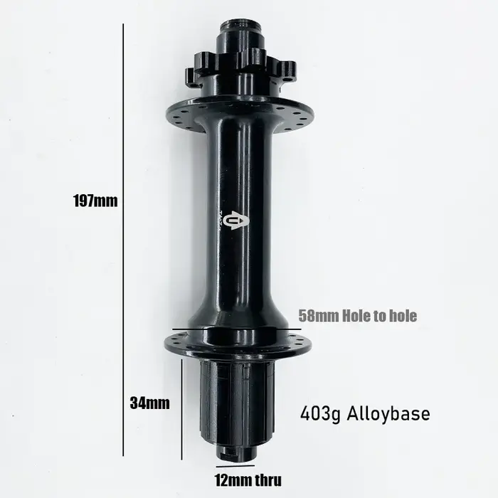 TAOZIK 32 H 36 12 mm 197mm 4 roulements 6 pattes arrière gros vélo Ebike à travers le moyeu de vélo