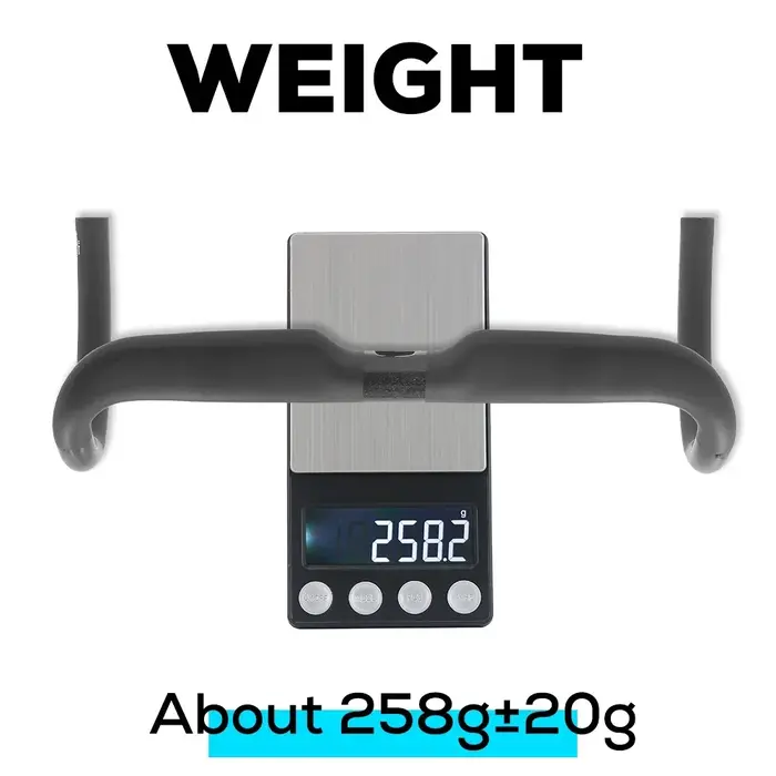 Guidon de vélo de route en carbone 260g Aero Comfort