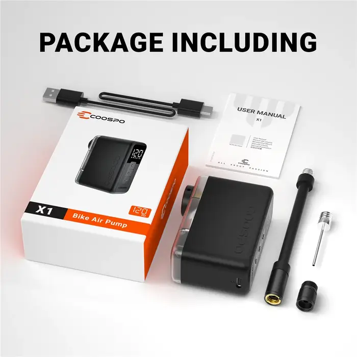 COOSPO X1 pompe à Air 120PSI Mini vélo électrique gonfleur numérique 500mAh Portable Rechargeable vtt