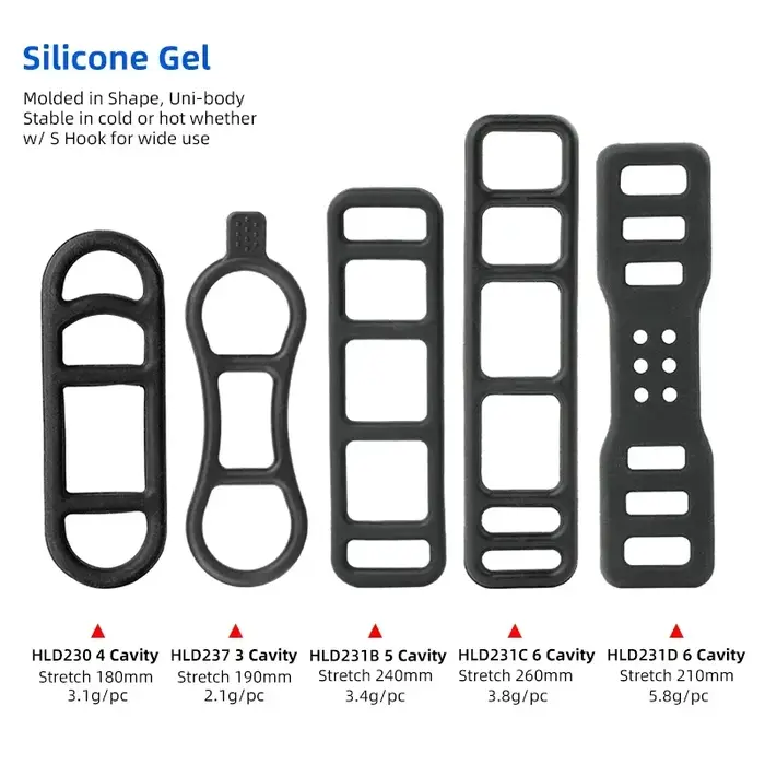 Bande de fixation en Silicone pour torche de feu avant de vélo, GEL, pompe de casque, sangle de fixa
