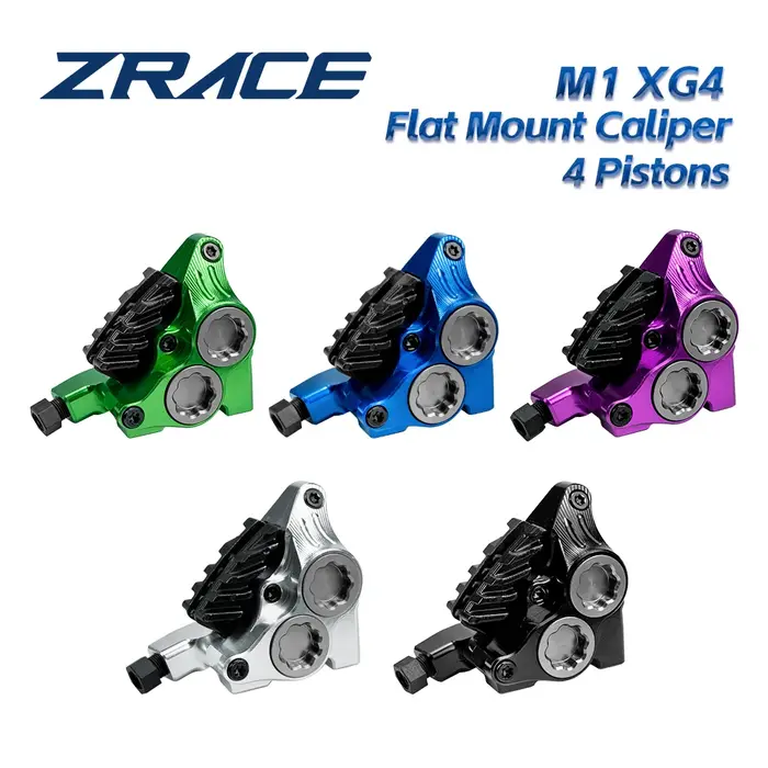Étrier de frein hydraulique de route ZRACE XG4, étrier à quatre piston à montage plat, plaquettes de