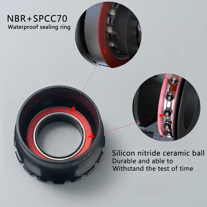 Support de pédalier de vélo, roulement en céramique BB T47, filetage 68mm 73mm 86,5mm Bsa 68mm 73mm