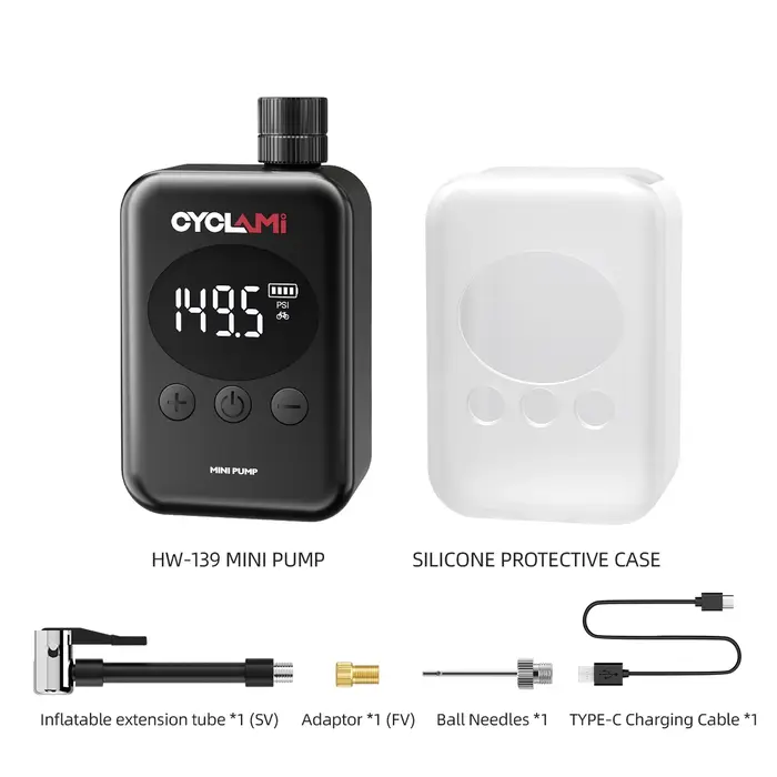 CYCLAMI-Pompe à air électrique portable aste FV AV, gonfleur d'opathie de vélo de route VTT, pressio
