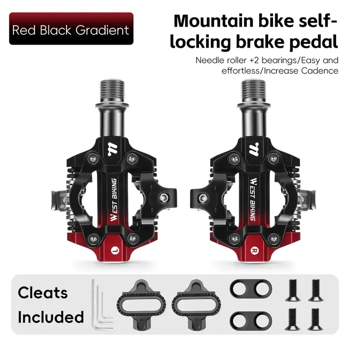 WEST BIKING – pédales autobloquantes pour vtt, en alliage d'aluminium, sans clip, compatibles avec S