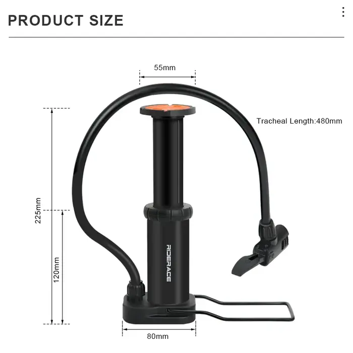 Pompe à vélo haute pression pour VTT et vélo de route