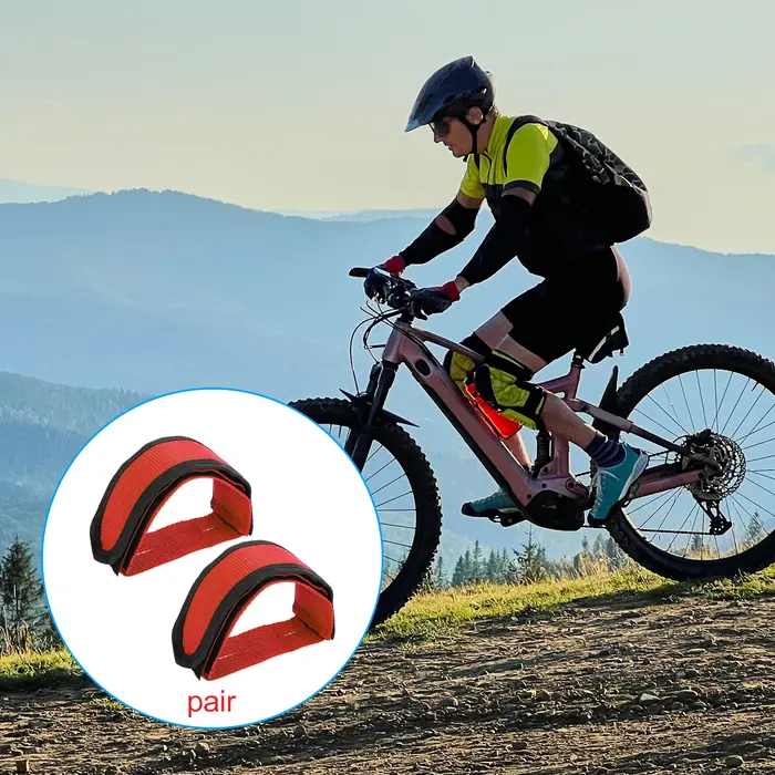 X Autohaux sangles de pédale de vélo, sangles de pieds de vélo antidérapantes réglables rouge 1 pair