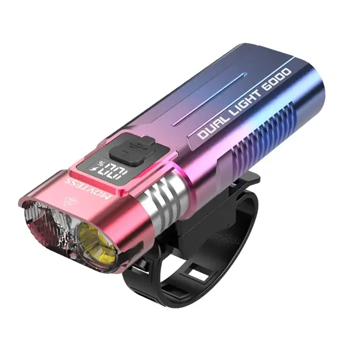 Ensemble d'éclairage de vélo aste par USB, indicateur de batterie numérique, lampe de poche, sangle 