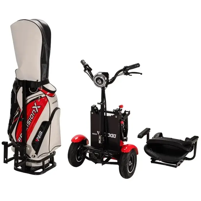 Scooter Électrique Pliable Tout Terrain avec Chariot de Golf