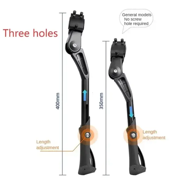 Béquille de vélo réglable en alliage d'aluminium pour VTT