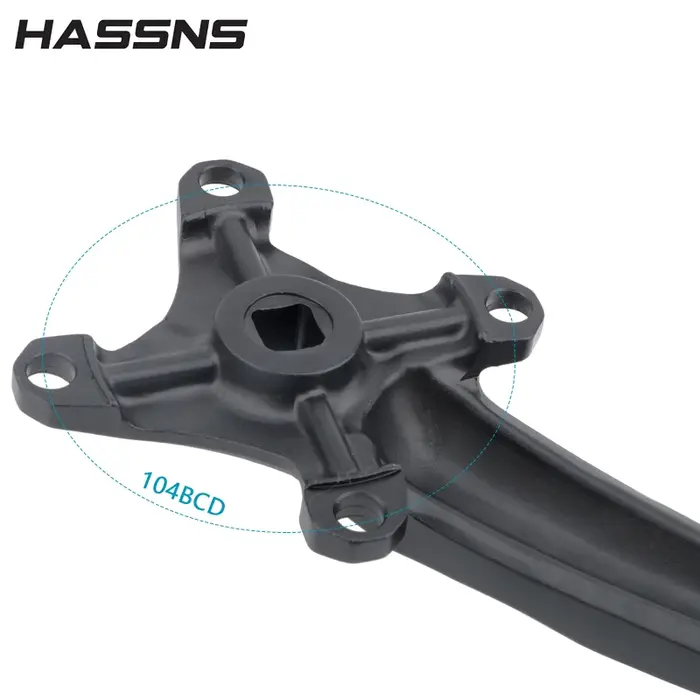 HASSNS XT Manivelle de vélo VTT à axe carré 104 BCD, bielles de vélo de montagne 170MM 32/34/36/38/4