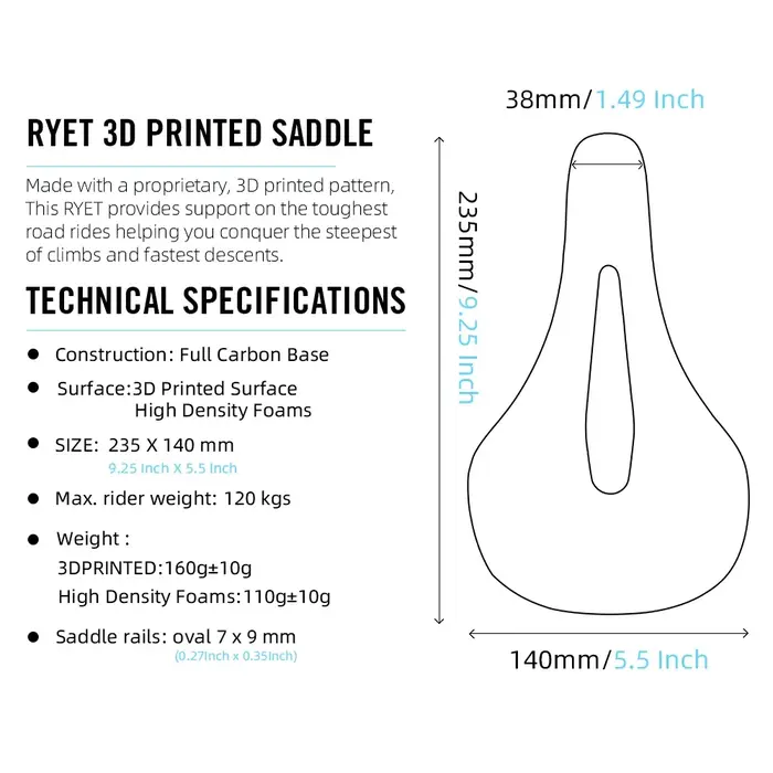RYET – selle de vélo en carbone imprimée en 3D