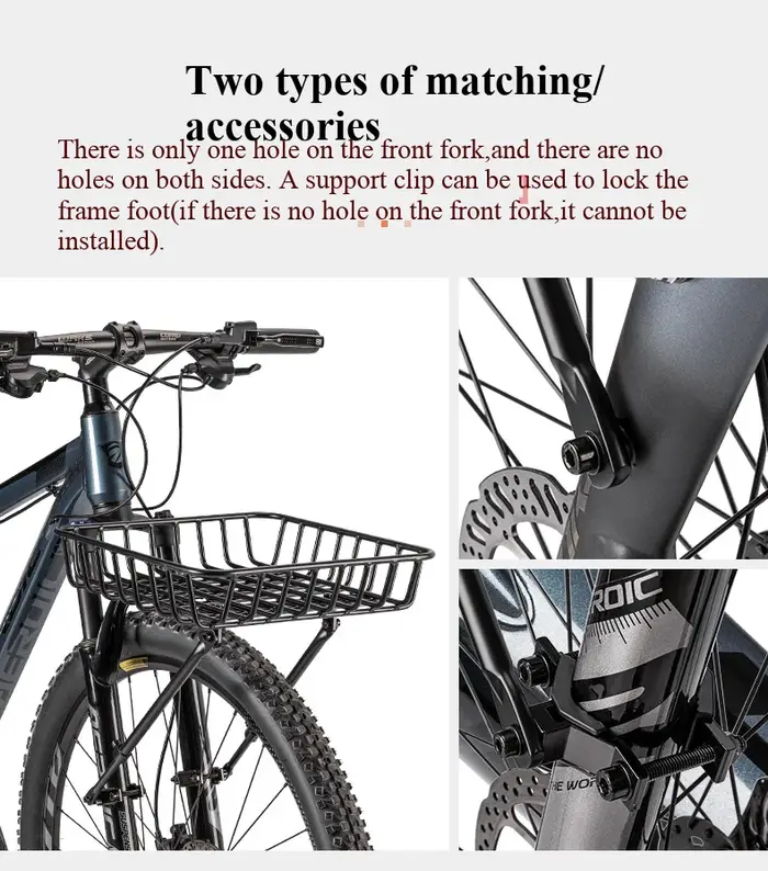 Panier de vélo support avant en alliage d'aluminium