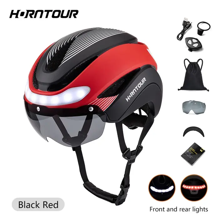 Horntour casque de vélo Ride LED lumières course