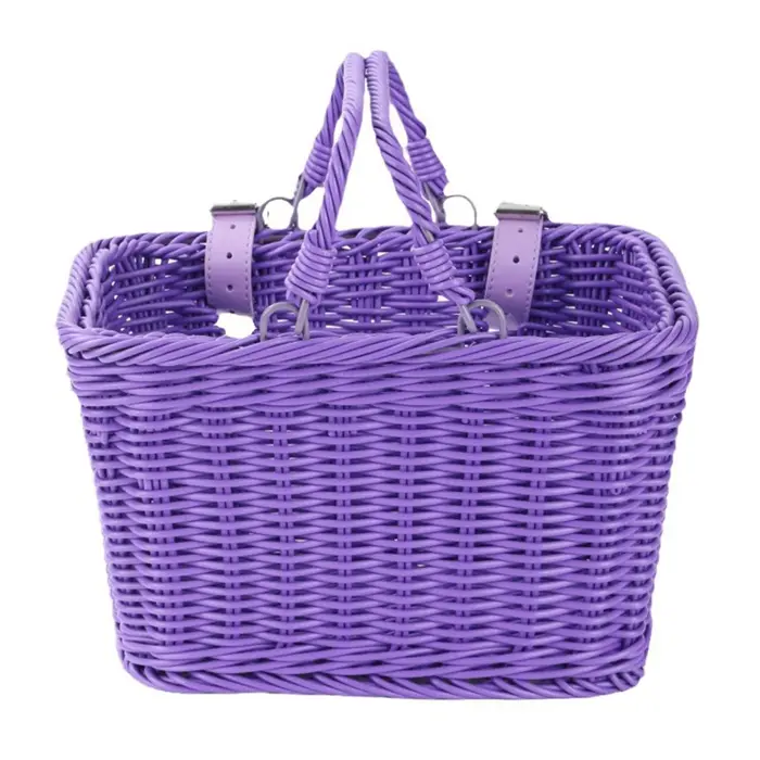 Panier avant de vélo avec sangles en cuir réglables