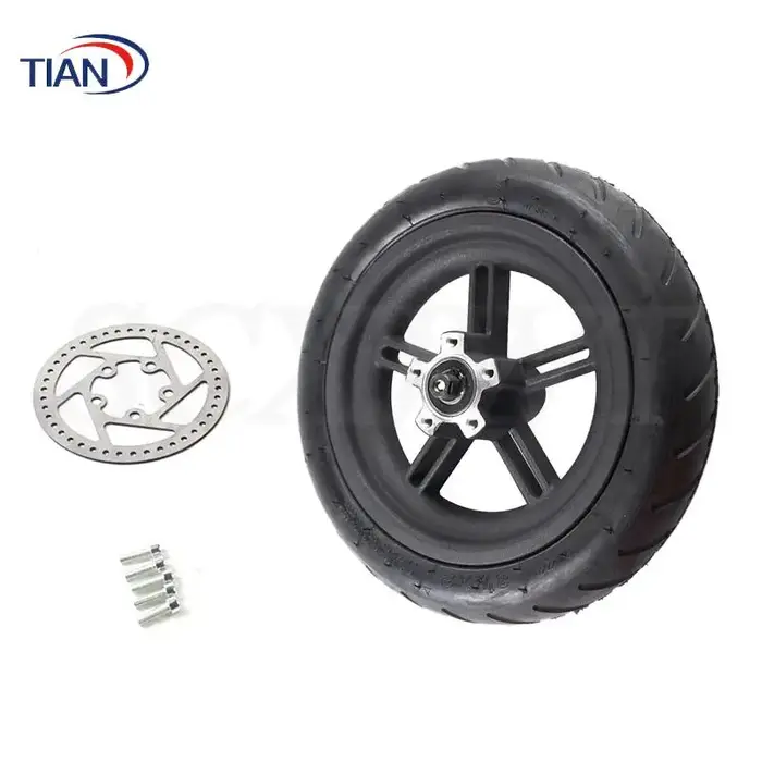 Pièces de réparation pour trottinette électrique : Pneu arrière ABVE-8 1/2X2, Roue en caoutchouc plein avec jante pour trottinette électrique 8 1/2X2