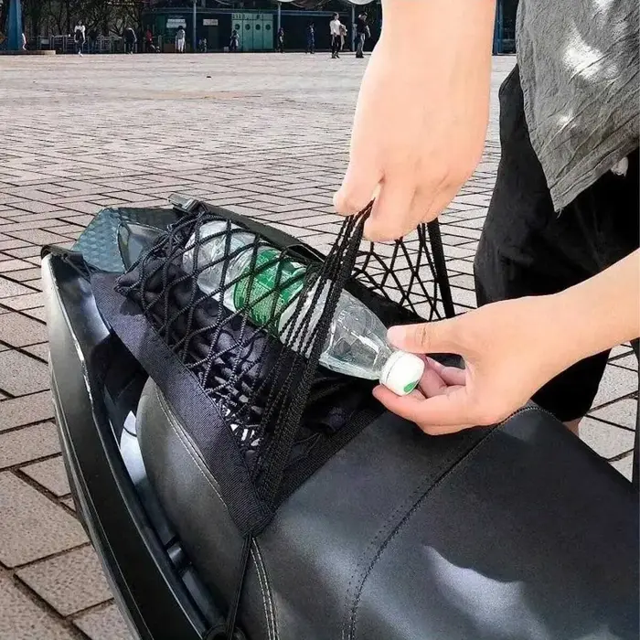 Filet de chargement élastique universel tout-en-un pour moto/scooter avec fixation pour casque