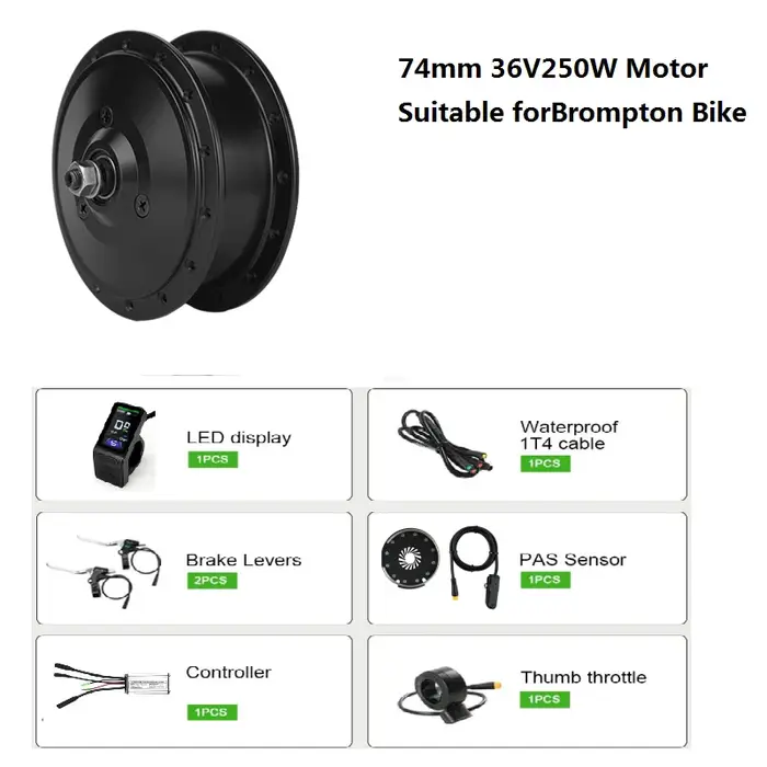 Brompton – Kits de Conversion de vélo électrique, kit de moteur de vélo électrique, batterie 74MM, K
