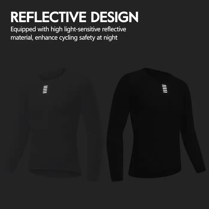 ZRSE hommes cyclisme couche de Base Jersey sweat à manches longues vêtements de vélo route vtt vélo vêtements réfléchissant respirant maille