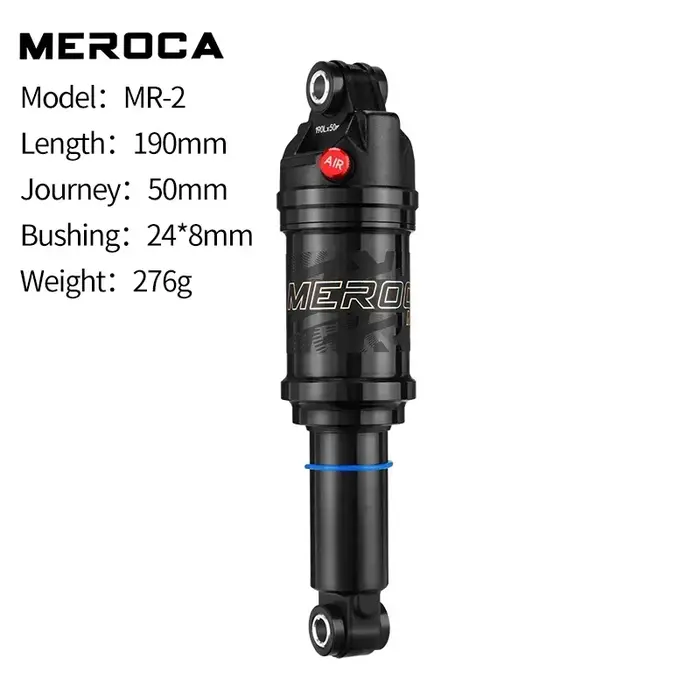 MEROCA amortisseur arrière de vélo 125mm/150mm/165mm/190mm longueur pression d'air réglable VTT