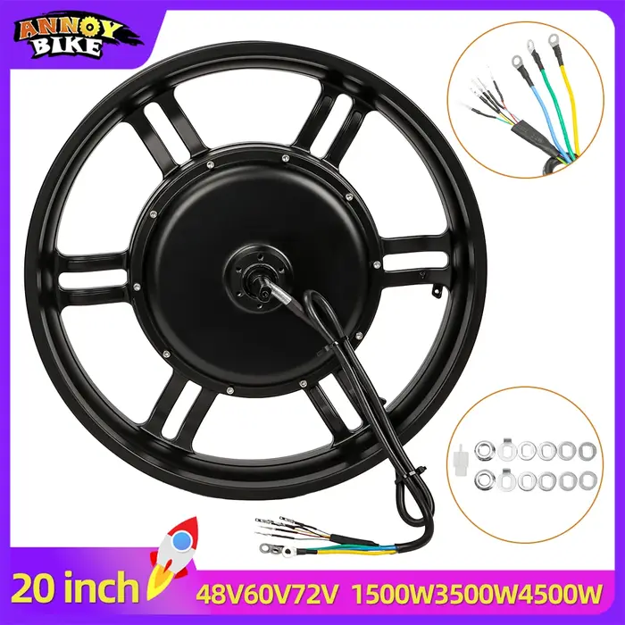 Moteur de vélo électrique 20 pouces 120 N.M, roue de 48V 60V 72V 3500W 4500W, moteur de vélo de neig
