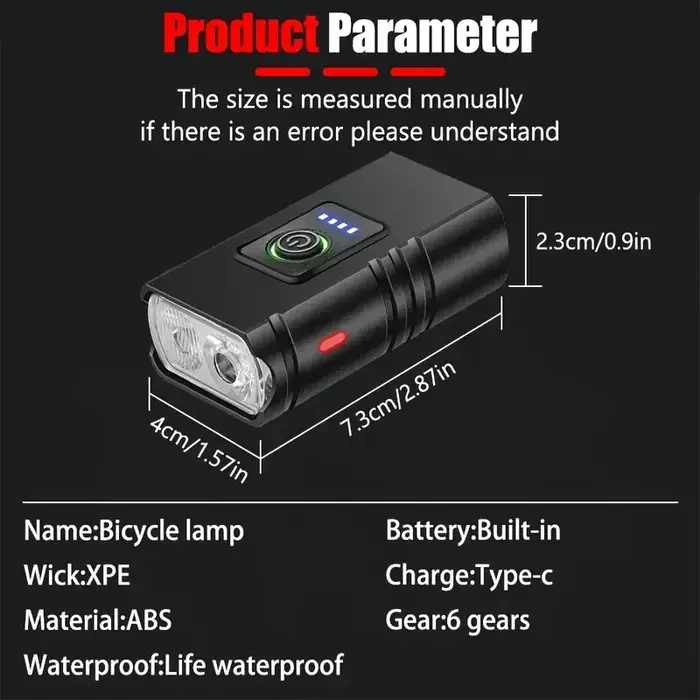 Kit d'éclairage puissant pour vélo avec affichage numérique de l'indicateur de batterie