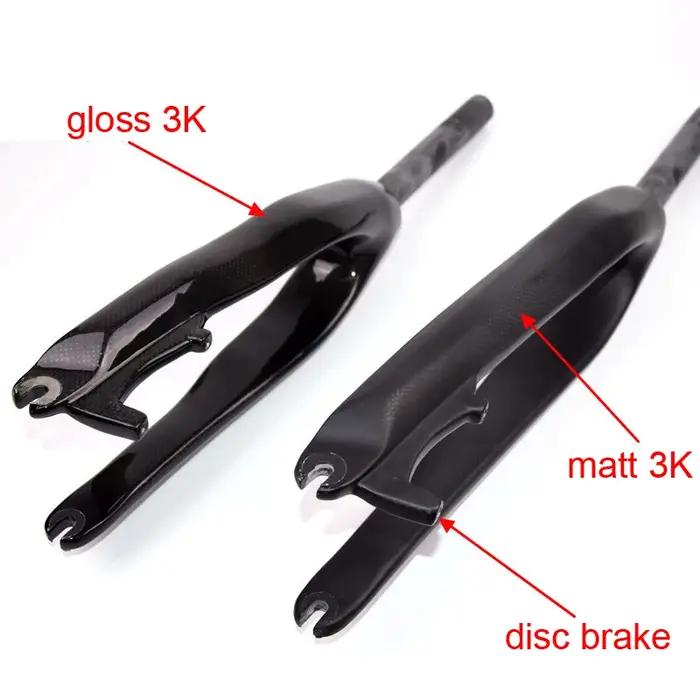 Date 20/24 "pouces vélo d'escalade essai 3K fibre de carbone fourche avant