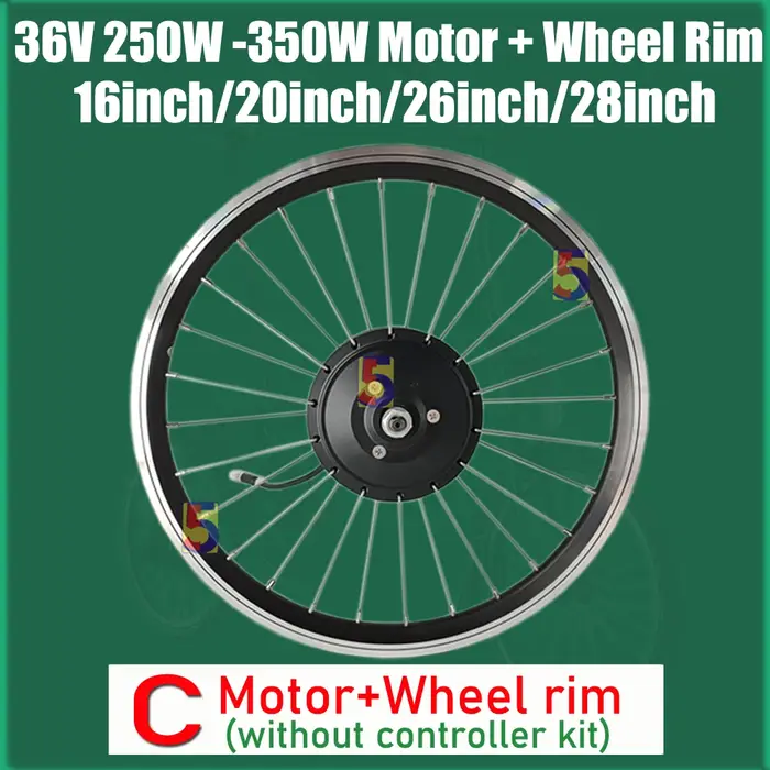 Moteur de jante de roue intégré 16 pouces/20 pouces/26 pouces/28 pouces