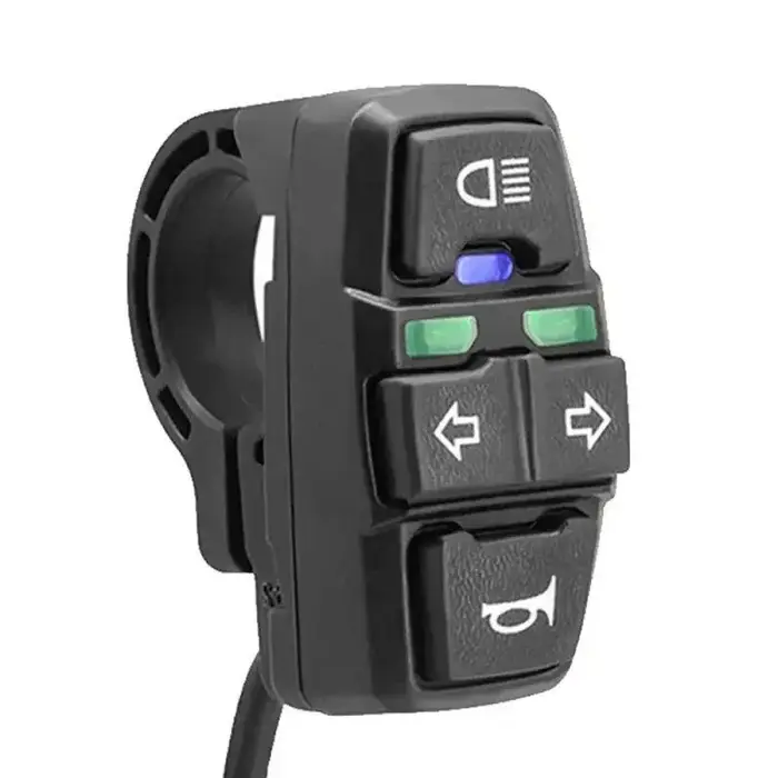 Interrupteur 3-en-1 pour vélo électrique : phare, clignotant, klaxon, commande 36V/48V ON/OFF, inter