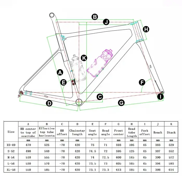 Cadre de vélo tout-terrain en carbone 2026 BB T47-86.5