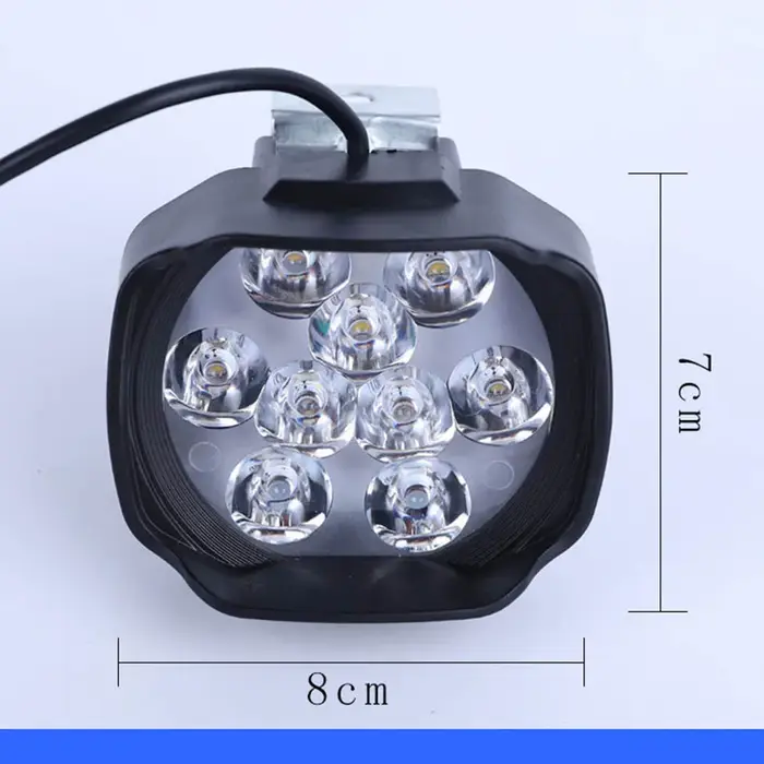 Ebike lumière LED 24V 36V 48V 60V 72V 15W phare de vélo électrique étanche