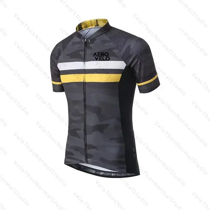 Ensemble de cyclisme AERO VELO, maillot à manches courtes et short à bretelles, vêtements de course 
