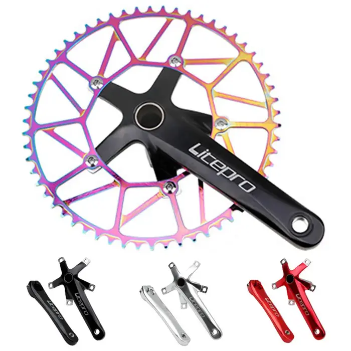 Litepro-Pignon de manivelle intégré creux pour vélo pliant, arbre central, dent positive et négative