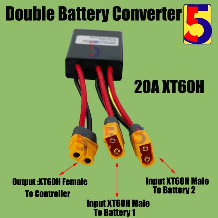 Convertisseur de décharge de batterie double pour vélo électrique, trois convertisseurs de batterie