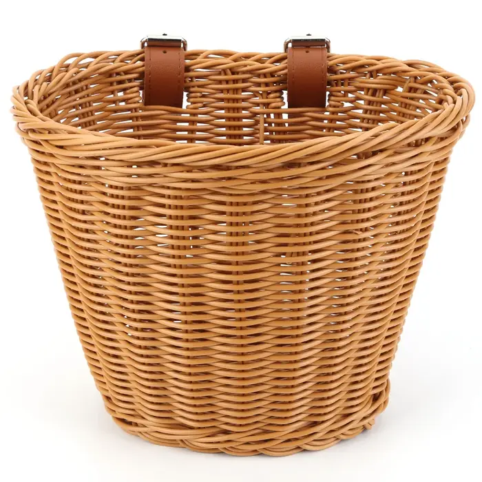 Panier de vélo pour guidon avant, panier de vélo traditionnel réglable, panier de vélo tissé à la ma