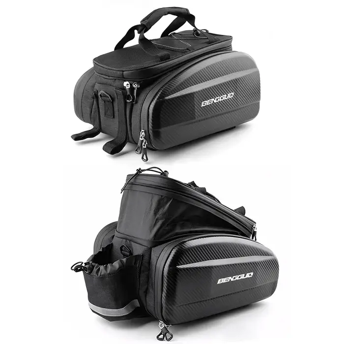 Bike Rack Bag with Reflector & Shoulder Strap Bicycle Trunk Pannier