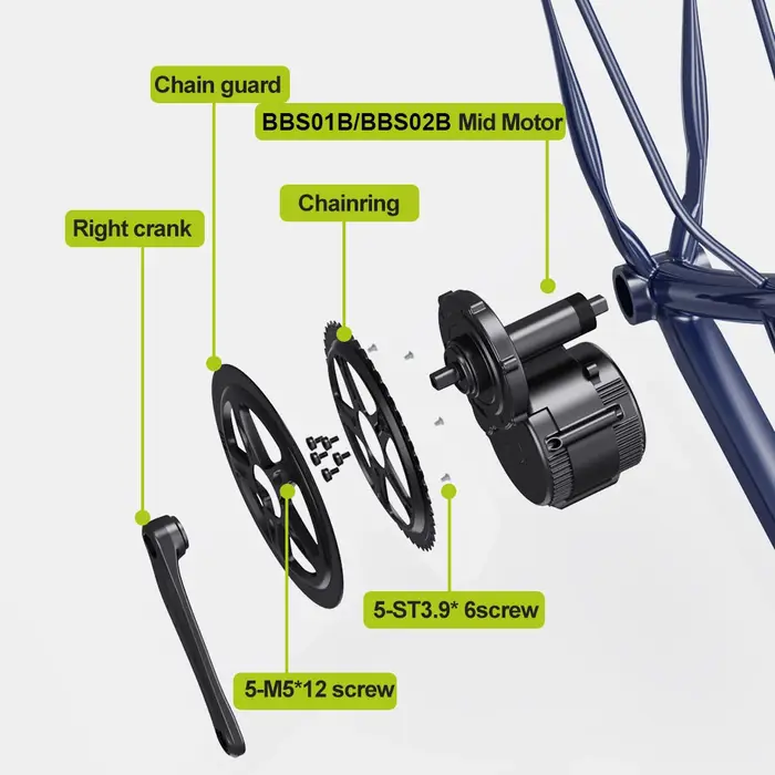 BAFANG plateau 36T 42T 44T 46T 48T 52T roue à chaîne pour 8FUN BBS01 BBS01B BBS02 BBS02B 750W 500W 350W 250W pièces de moteur électrique
