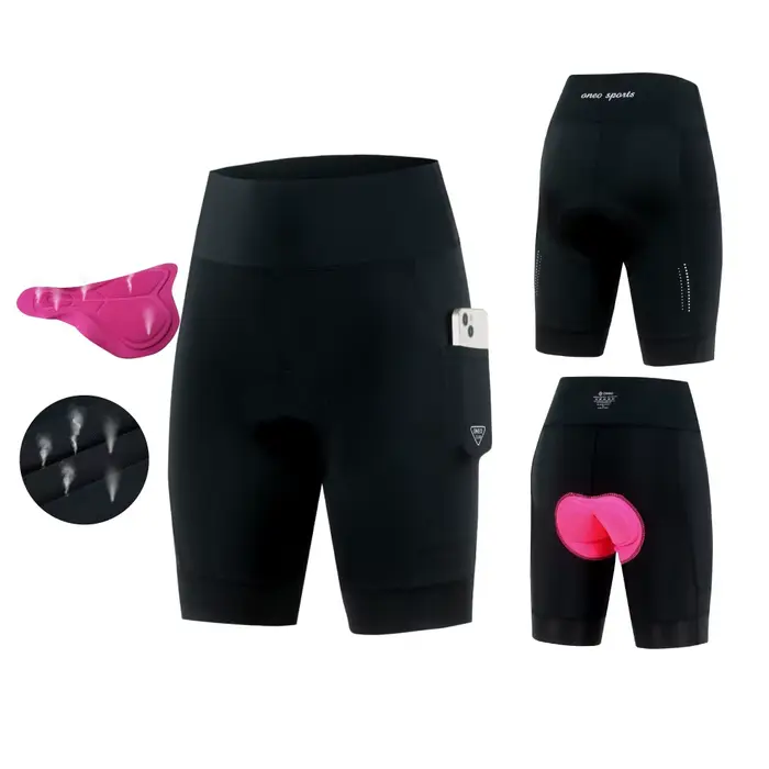 1 pièce Short de cyclisme rembourré pour femme avec rembourrage 4D et poche