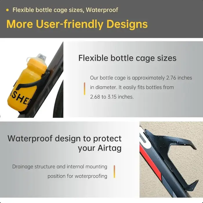 Support de vélo Airtag caché sur porte-bouteille d'eau