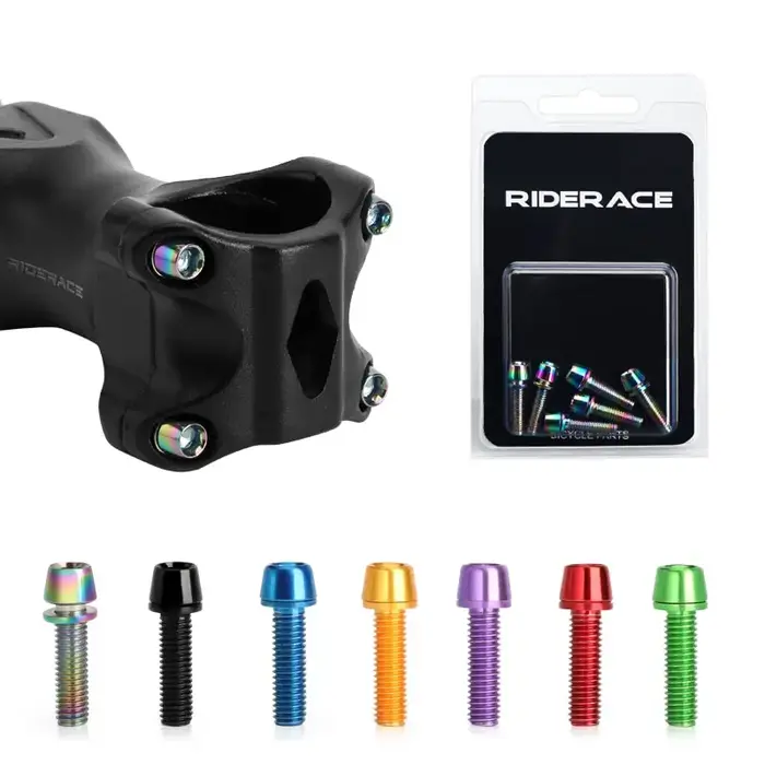 En Acier Inoxydable Coloré Pour VTT Route Vélo Tige Riser Vis De Guidon Vis M5 18MM 6 PCS/SET Titane