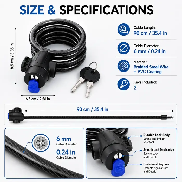 PINMOAP 1PC Antivol de vélo