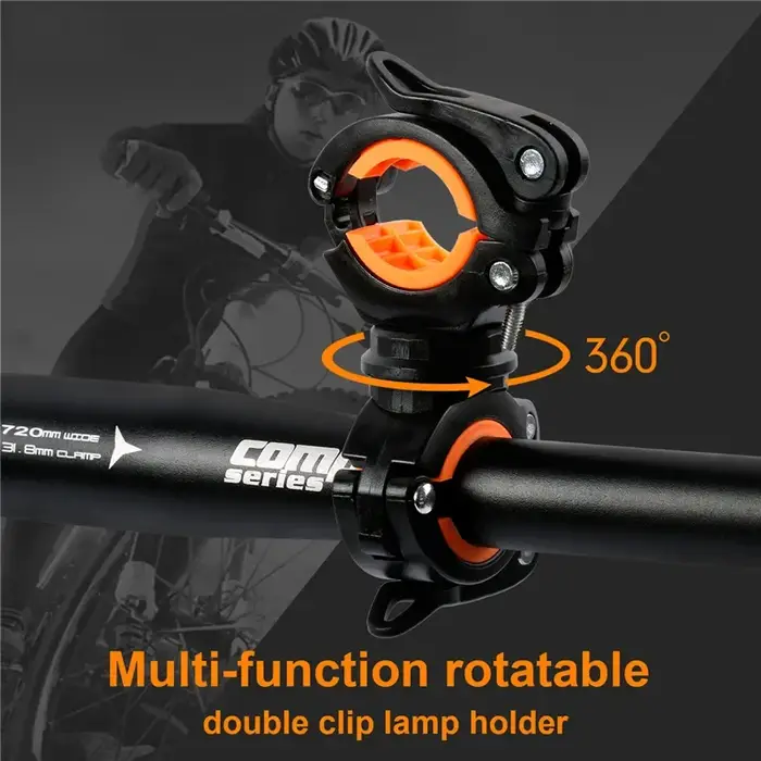 WEST BIKING-Support de lampe de vélo rotatif multifonctionnel et résistant à 360 degrés